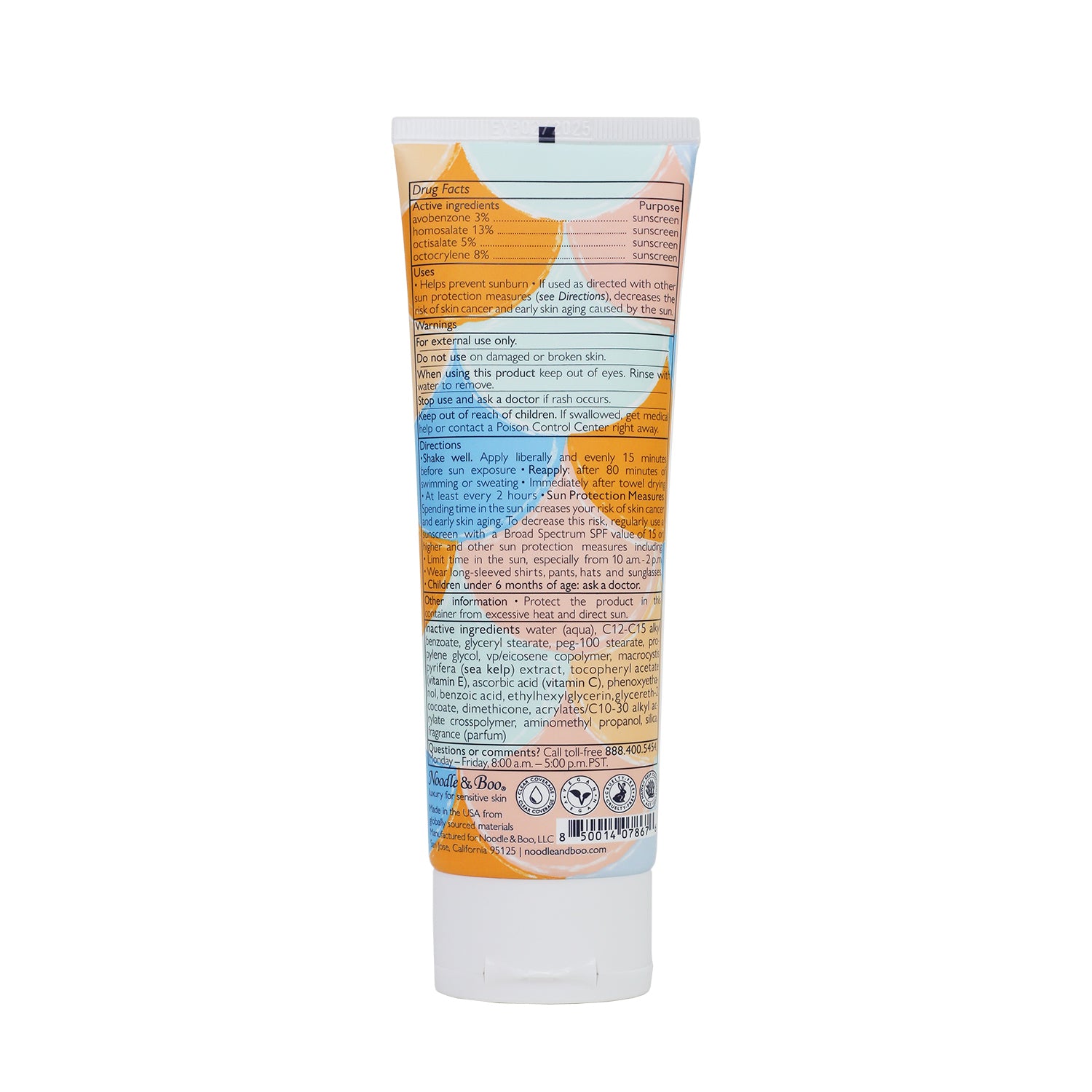 Back side of the Hydrating Sunscreen Lotion SPF 50 